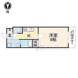 （仮称）西ノ京東月光町新築マンション 406 4階1Kの間取り