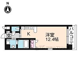 JR東海道・山陽本線 西大路駅 徒歩15分の賃貸マンション 5階1Kの間取り