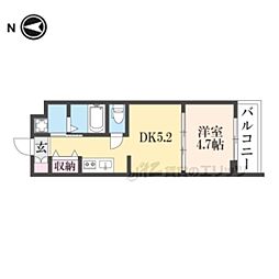 ファステート京都西KIWAMI 1DKの間取図画像