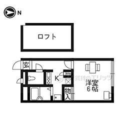 レオパレスルーチェ 1Kの間取図画像
