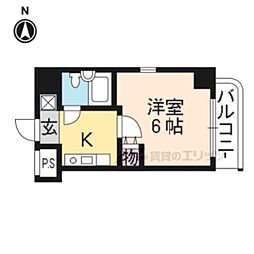 四条大宮シャトー朝日 1Kの間取図画像