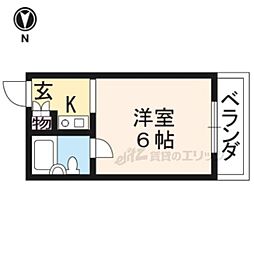 マンション栄光 1Kの間取図画像