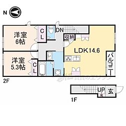(仮称)京都市西京区川島玉頭町ヘーベルメゾン 2LDKの間取図画像