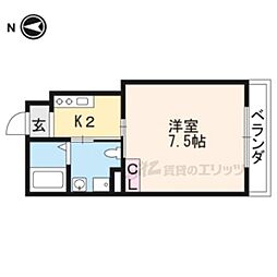 マルティ円町 1Kの間取図画像