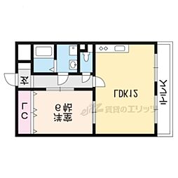 ハイツDSK 1LDKの間取図画像