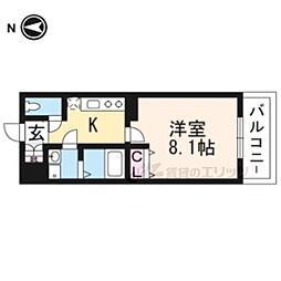 アドバンス京都アリビオ 1Kの間取図画像