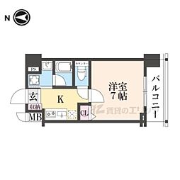 ベラジオレガシー京都西七条 1Kの間取図画像