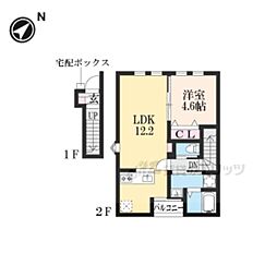 ラフォーレハウスI 1LDKの間取図画像