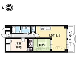 デルニエ向日町 2LDKの間取図画像