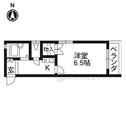レオパレス久世 1Kの間取図画像