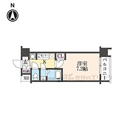 京都市上京区千本通上長者町下る革堂前之町マンション 1Kの間取図画像