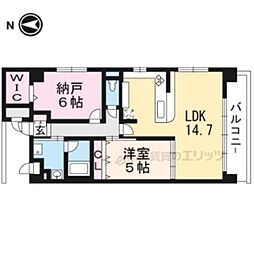 プルミエール朱雀 2LDKの間取図画像