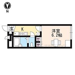 レオパレスムーンライト 1Kの間取図画像