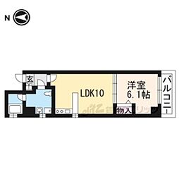 ブローニュ御所東 1LDKの間取図画像