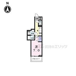 京都市下京区西七条御領町アパート 1Kの間取図画像