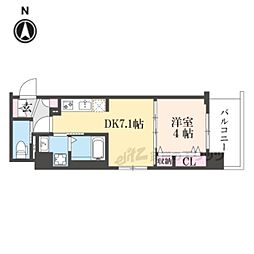 ベラジオ雅び京都西院II 1DKの間取図画像