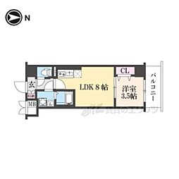 CREST TAPP 京都西京極dex 1LDKの間取図画像