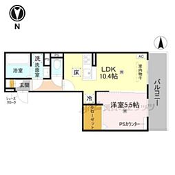 GRAMM西衣手町 1LDKの間取図画像