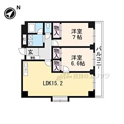 ランブラス桂川 2LDKの間取図画像