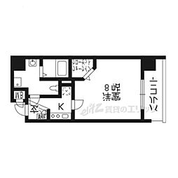 アクアプレイス京都二条城 1Kの間取図画像
