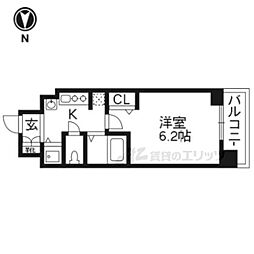 スワンズ京都七条リベルタ 1Kの間取図画像