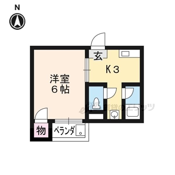 京都府京都市左京区高野西開町(賃貸マンション1K・4階・24.00㎡)の写真 その2