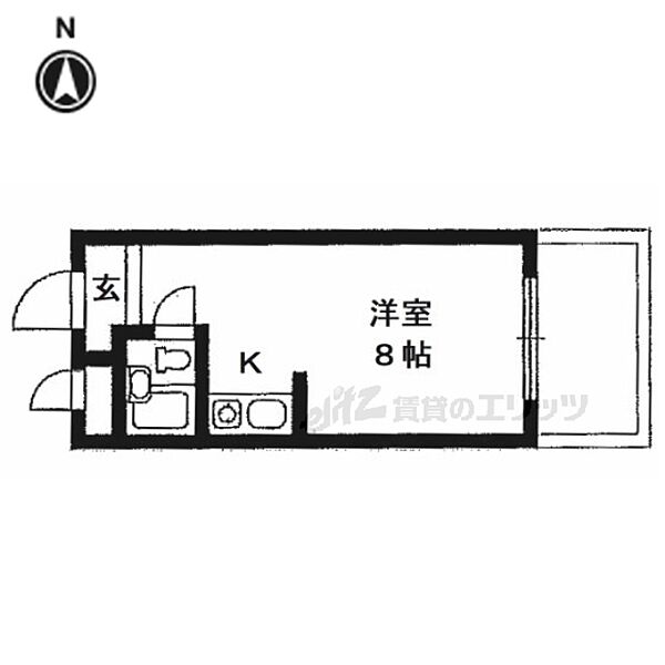 スクエア20 203｜京都府京都市左京区田中西大久保町(賃貸マンション1R・2階・16.20㎡)の写真 その2