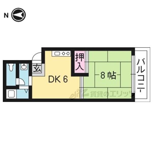 京都府京都市北区紫野東舟岡町(賃貸マンション1DK・1階・28.33㎡)の写真 その2