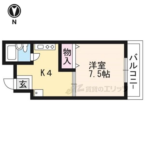 コスモハイツ千本 303｜京都府京都市上京区六軒町通今出川下ル南佐竹町(賃貸マンション1K・3階・23.72㎡)の写真 その2