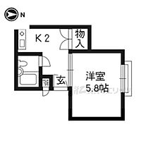 ジョイフルルーム中山 201 ｜ 京都府京都市左京区松ヶ崎小竹薮町（賃貸マンション1K・2階・17.00㎡） その1