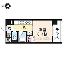 LUXENA KIYOMIZU-GOJO(ラグゼナ） 1階1Kの間取り