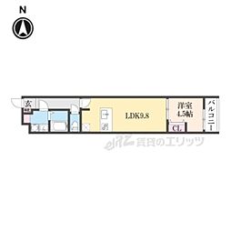 京阪本線 出町柳駅 徒歩16分の賃貸マンション 3階1LDKの間取り