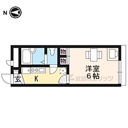 レオパレスみかげ 2階1Kの間取り