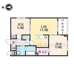 アーバンコート堀川西 3階2LDKの間取り