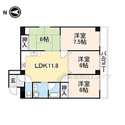 ラサール御所 4LDKの間取図画像
