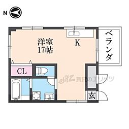 二条コーポ 1LDKの間取図画像