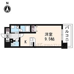 ベラジオ烏丸御池II 5階1Kの間取り