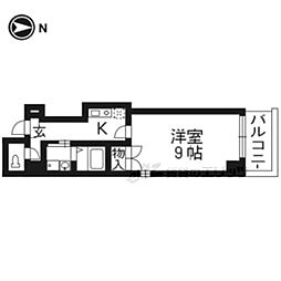 京阪本線 三条駅 徒歩5分の賃貸マンション 1階1Kの間取り