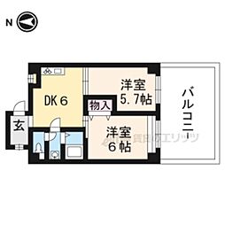 リーブル・シンワ 2DKの間取図画像