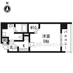 アクアプレイス京都二条城 1Kの間取図画像