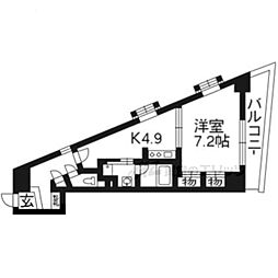 ベラジオ京都清水 1Kの間取図画像