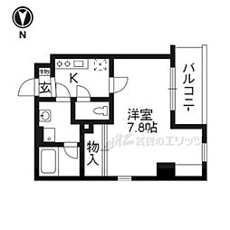 クリスタルグランツ京都御所西 1Kの間取図画像