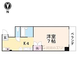 グランドソレーユ 1Kの間取図画像