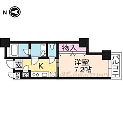 モンヴェール烏丸御池 1Kの間取図画像