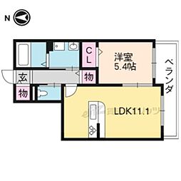 エミネンス松ヶ崎 1LDKの間取図画像