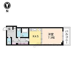 アイカーサ富小路 1DKの間取図画像