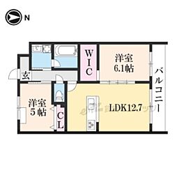 クルミナーレ4 2LDKの間取図画像