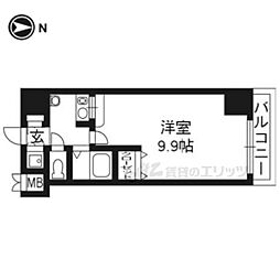 エステムコート御所南2 1Kの間取図画像