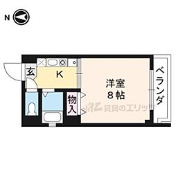 三宅ビル 1Kの間取図画像