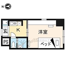 コスモリード京都今出川 ワンルームの間取図画像